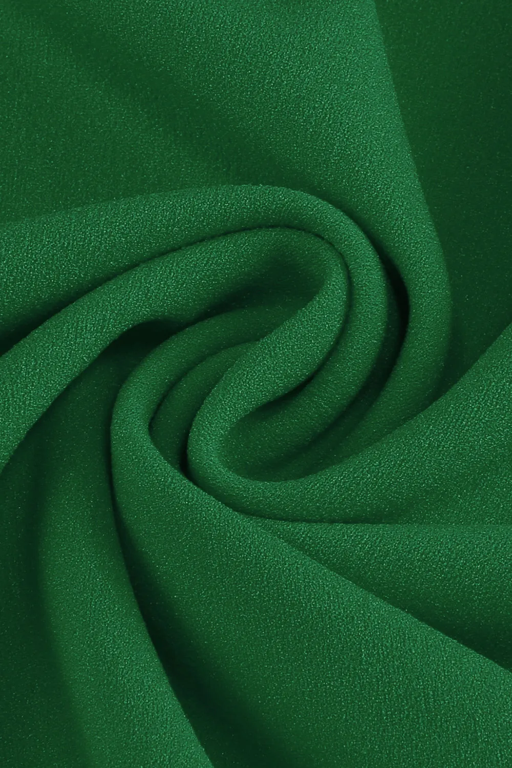 Dark Green Round Neck Pleated Long Sleeves 1950s Vintage Dress sold by Zapaka product image thumbnail 4