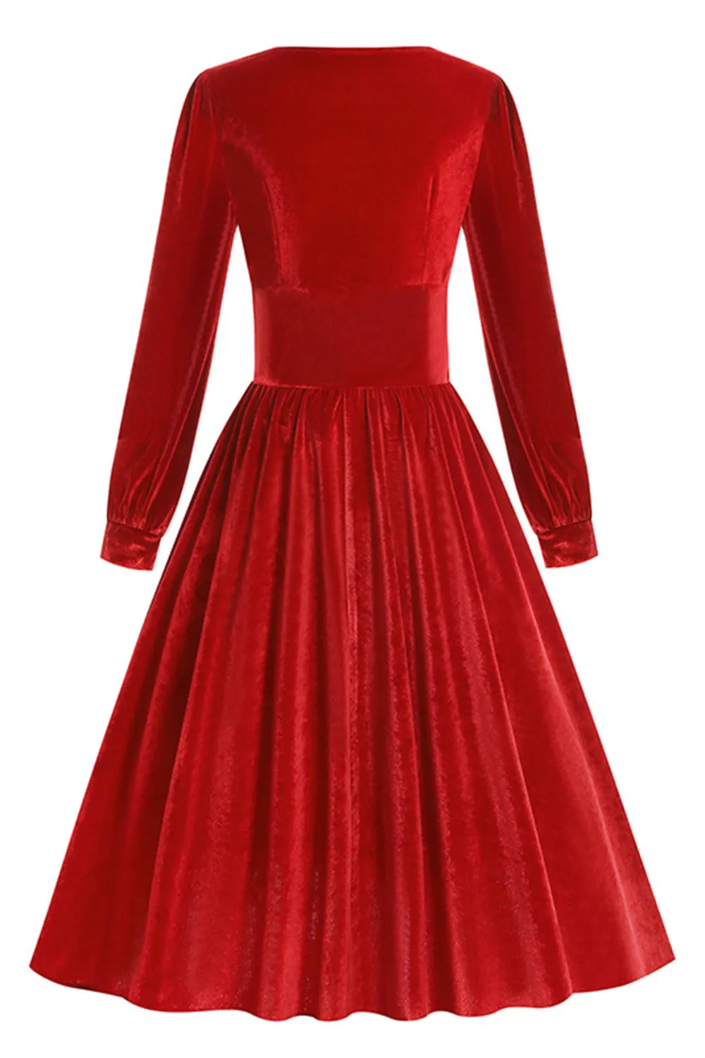 Black A Line Long Sleeves Pleated Vintage 1950s Dress sold by Zapaka product image thumbnail 5