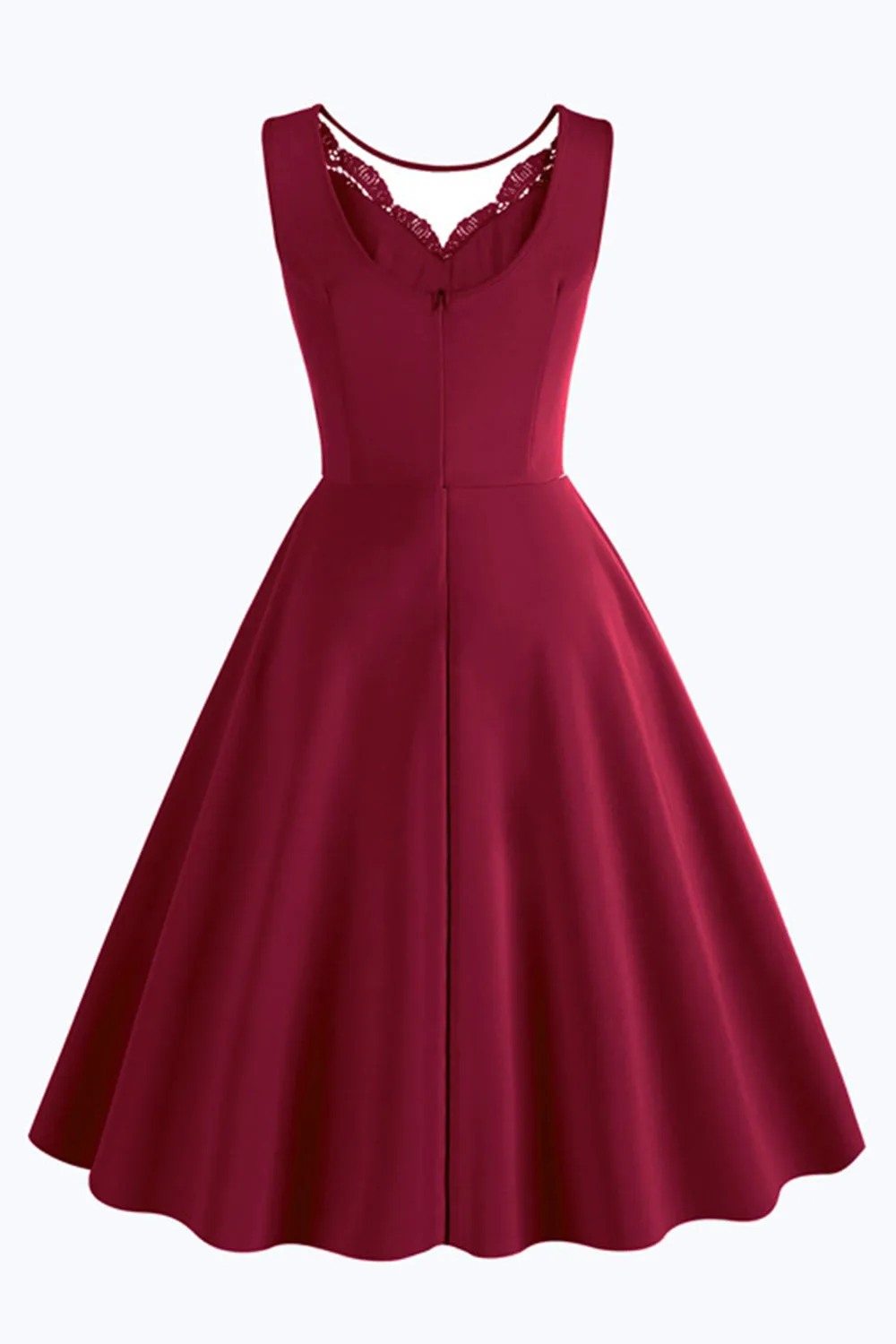 Black A Line Rufflesd V-Neck Sleeveless Vintage Dress sold by Zapaka product image thumbnail 5