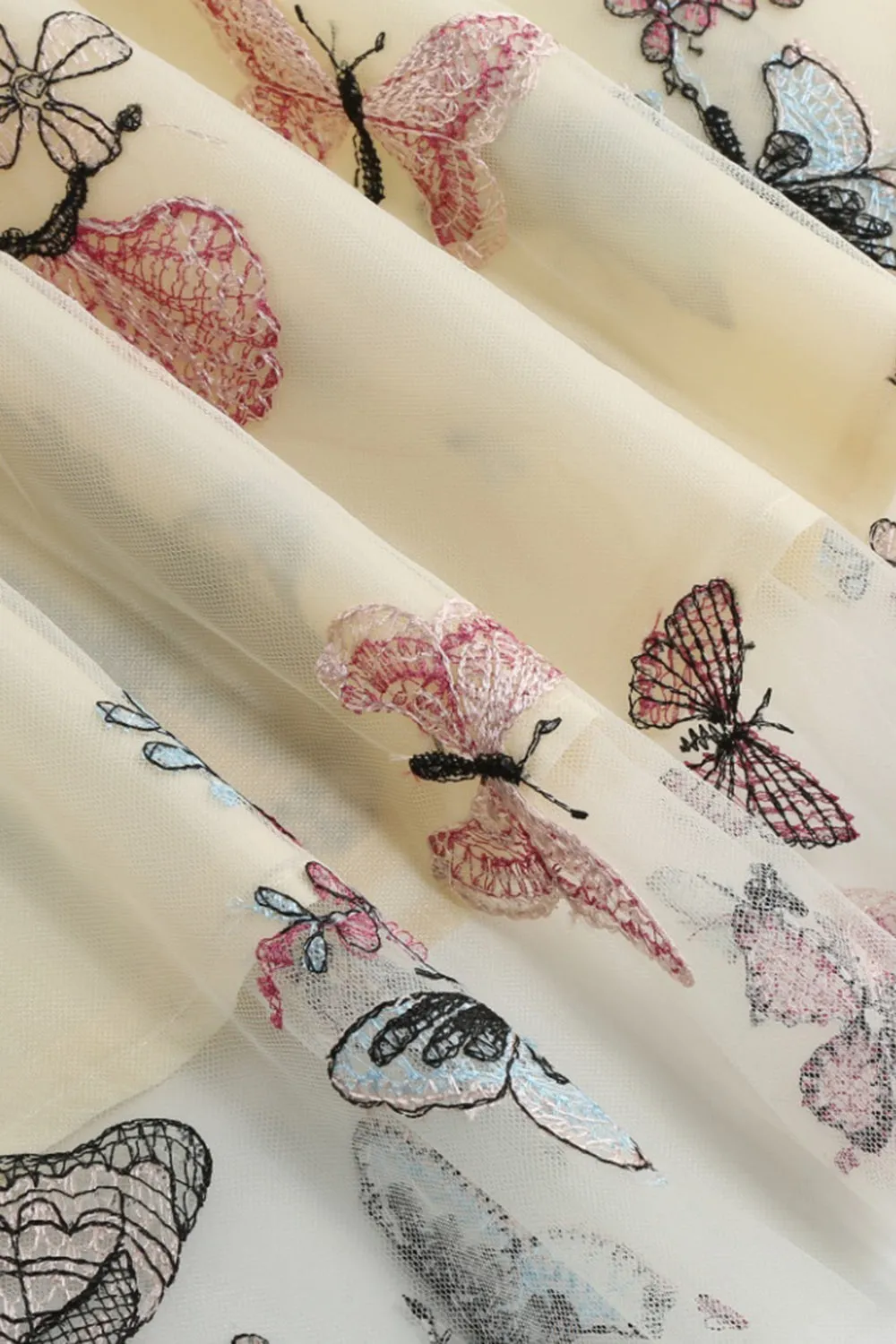 Apricot High Waist Print Chiffon Floral Loose Midi A Line Skirt sold by Zapaka product image thumbnail 3