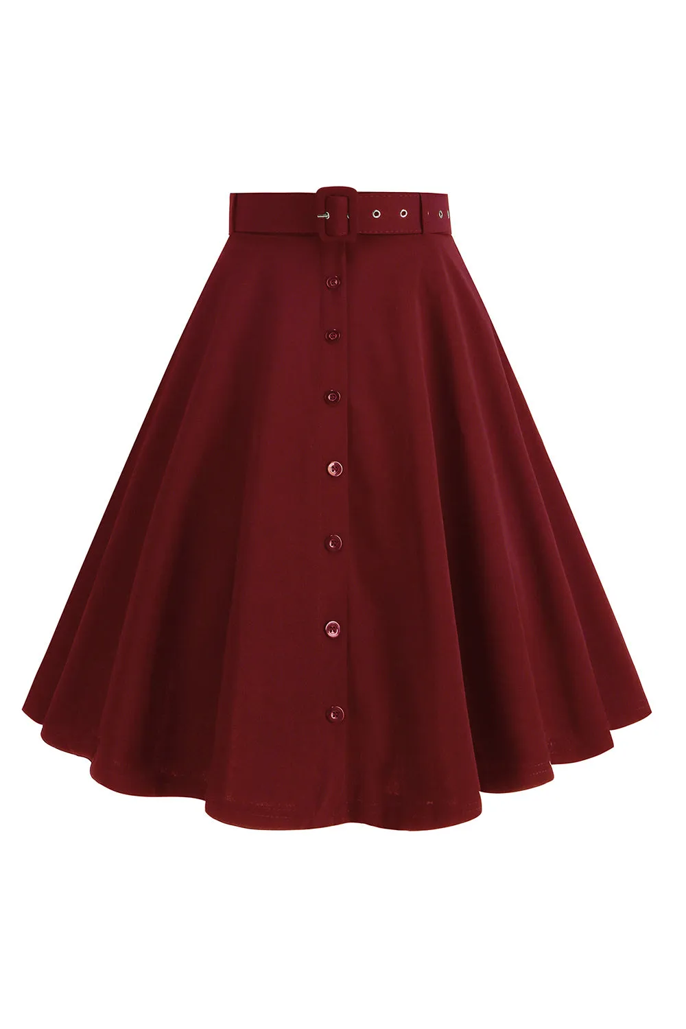 Black Button Front A Line Casual Midi Skirt sold by Zapaka product image thumbnail 4