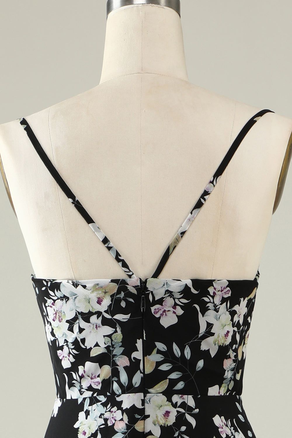 Black White Flower Boho Chiffon Bridesmaid Dress sold by Zapaka product image thumbnail 6