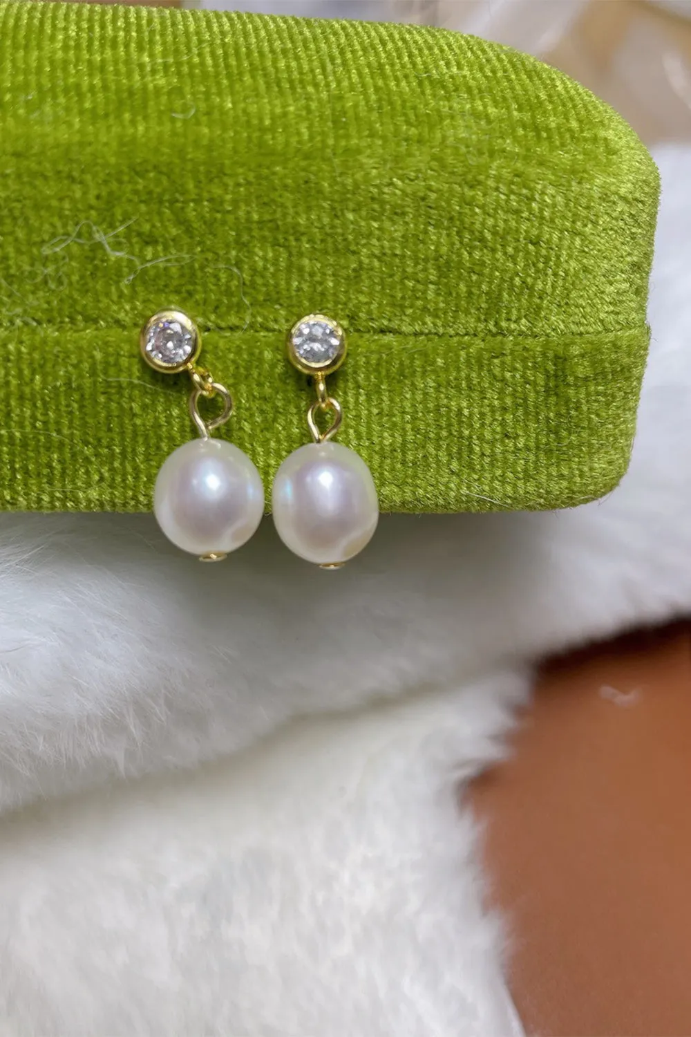White Pearl Earrings sold by Zapaka