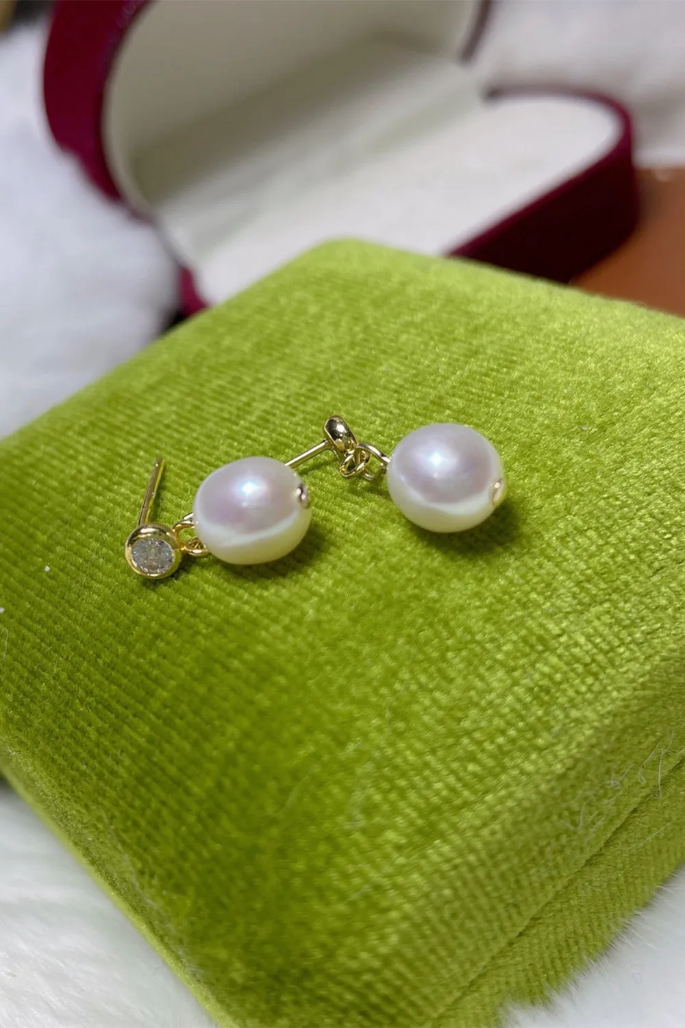 White Pearl Earrings sold by Zapaka product image thumbnail 3