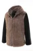 Fluffy Brown Faux Fur Short Men's Coat with Hood sold by Zapaka