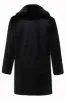 Black Men's Luxury Faux Fur Winter Long Coat sold by Zapaka