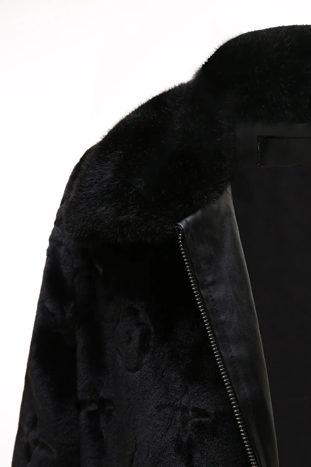 Winter Black Men's Faux Fur Zip-Up Coat sold by Zapaka product image thumbnail 5
