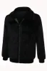 Winter Black Men's Faux Fur Zip-Up Coat sold by Zapaka