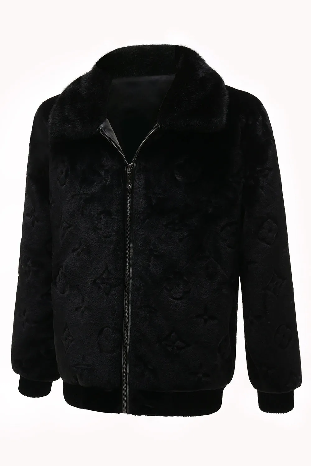 Winter Black Men's Faux Fur Zip-Up Coat sold by Zapaka product image thumbnail 3