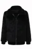Winter Black Men's Faux Fur Zip-Up Coat sold by Zapaka
