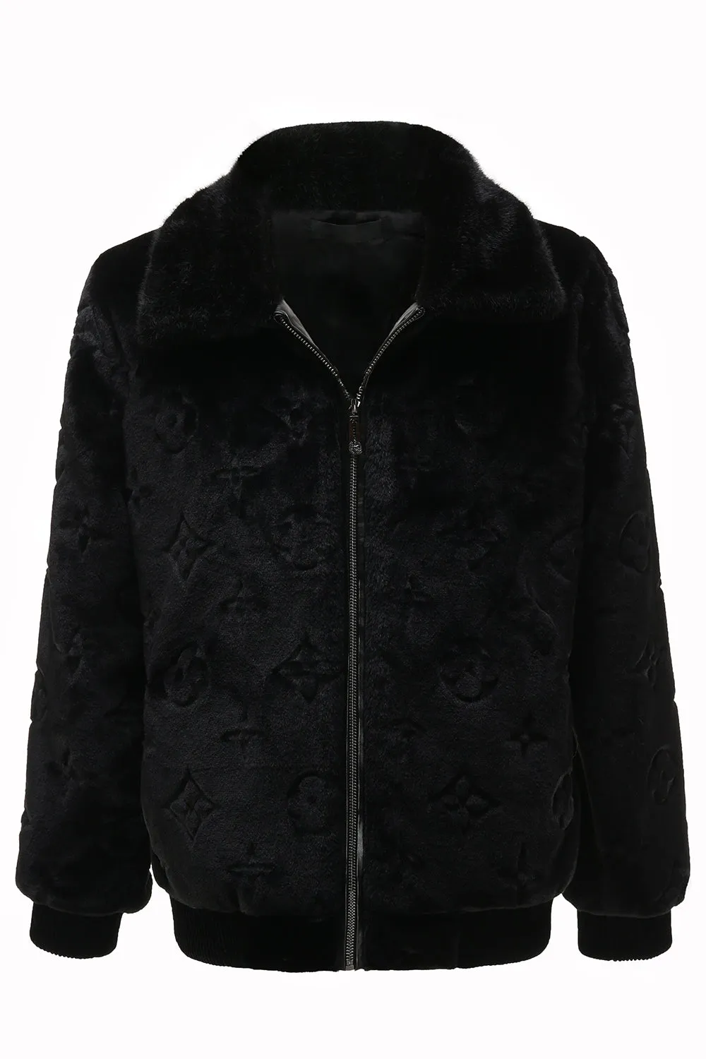 Winter Black Men's Faux Fur Zip-Up Coat sold by Zapaka