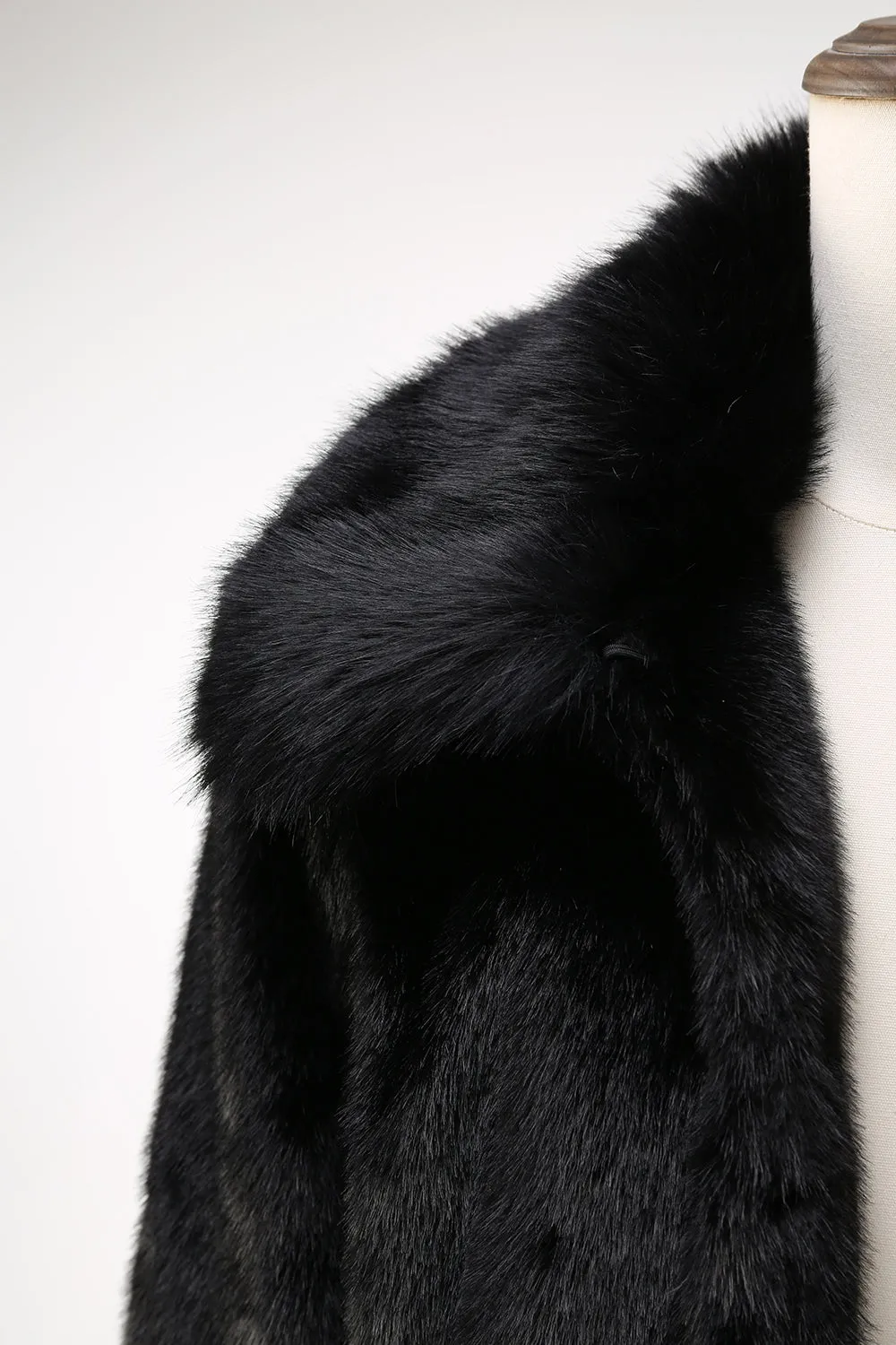 Fluffy Black Faux Fur Men's Coat with Pockets sold by Zapaka product image thumbnail 3