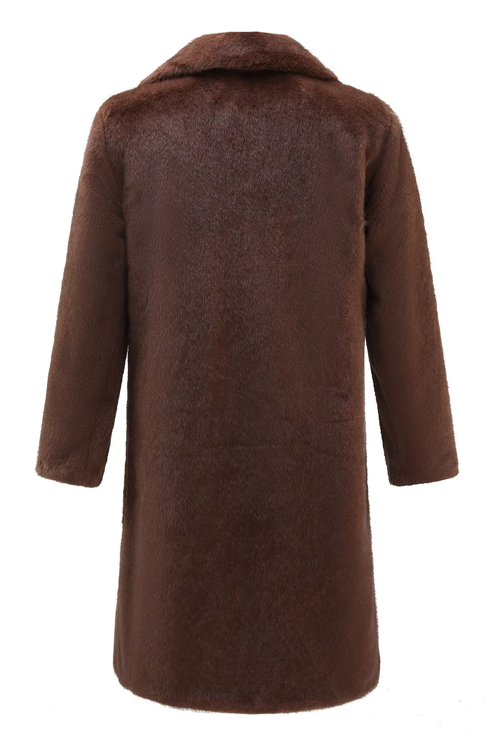 Brown Nothced Lapel Long Shearling Coat for Men sold by Zapaka product image thumbnail 2