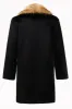 Fluffy Black Shawl Lapel Faux Fur long Men Coat sold by Zapaka