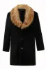 Fluffy Black Shawl Lapel Faux Fur long Men Coat sold by Zapaka