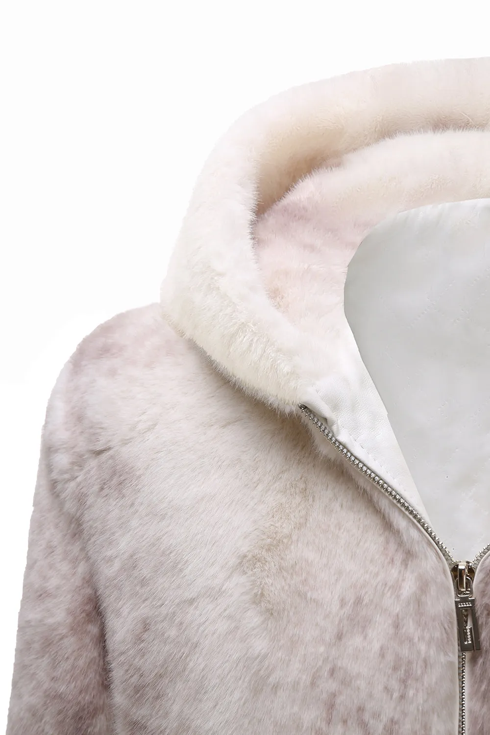 Men's Ivory Faux Fur Zip-Up Hoodie Coat sold by Zapaka product image thumbnail 5