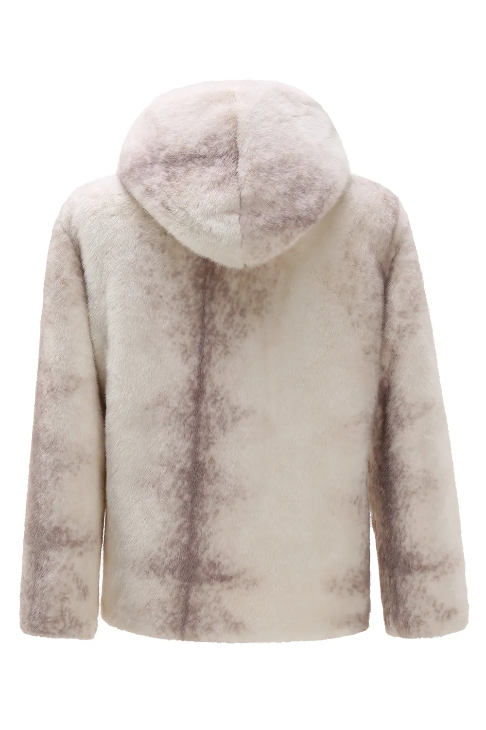 Men's Ivory Faux Fur Zip-Up Hoodie Coat sold by Zapaka product image thumbnail 2