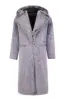 Grey Hooded Long Faux Fur Winter Men's Coat sold by Zapaka