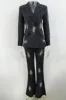 Sparkly Black Peak Lapel Women Suits sold by Zapaka