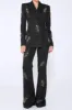 Sparkly Black Peak Lapel Women Suits sold by Zapaka
