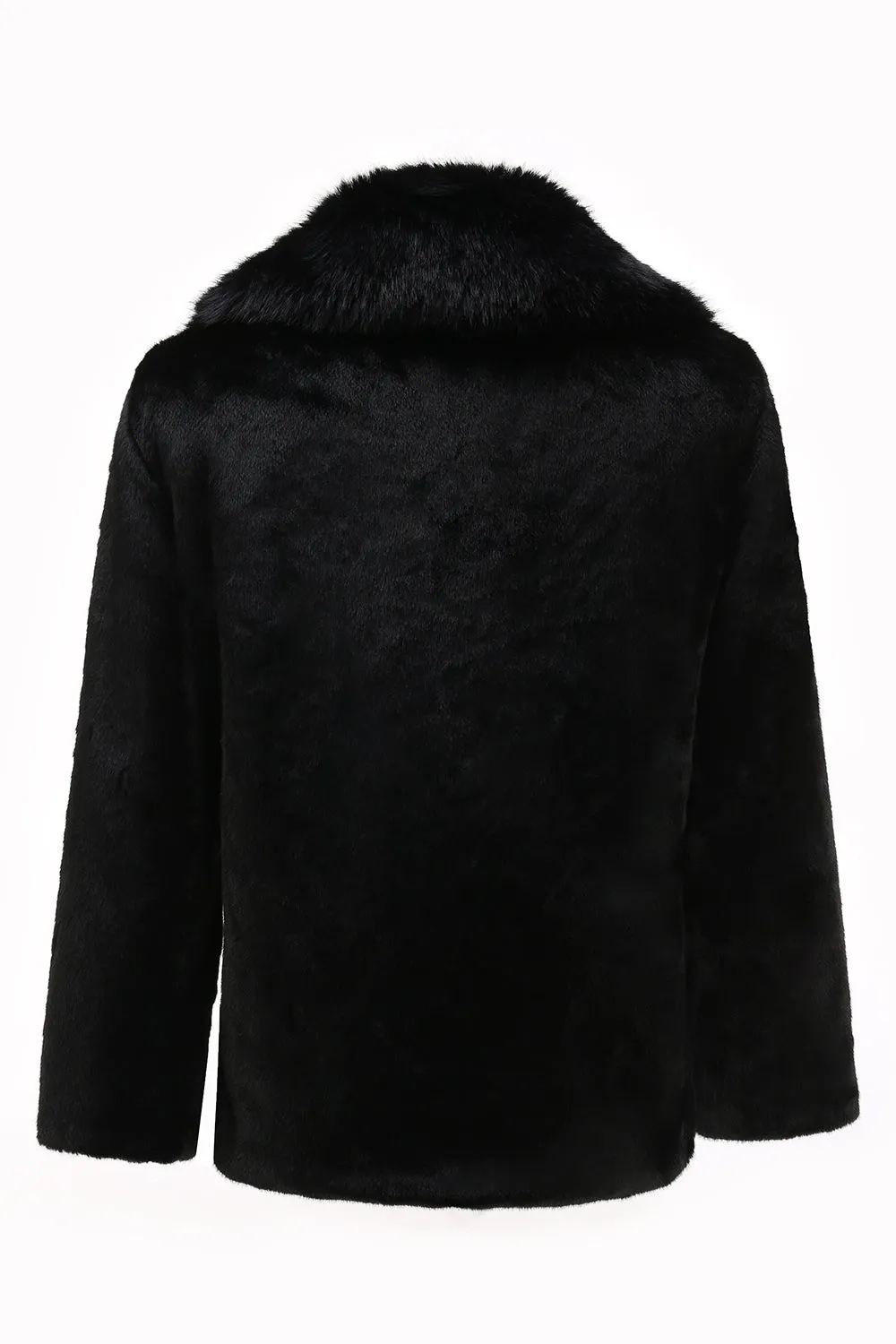 Black Men's Faux Fur Long Sleeves Winter Outerwear sold by Zapaka product image thumbnail 2