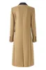 Camel Peak Lapel Long Women Coat sold by Zapaka
