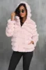 Black Fluffy Faux Fur Cropped Zip Up Coat with Hood sold by Zapaka