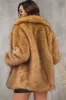 Brown Open Front Shaggy Faux Fur Women's Coat sold by Zapaka