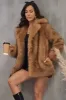 Brown Open Front Shaggy Faux Fur Women's Coat sold by Zapaka