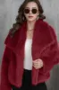 Black Shawl Lapel Short Fitted Faux Fur sold by Zapaka