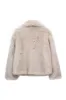 Black Shawl Lapel Short Fitted Faux Fur sold by Zapaka