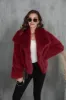 Black Shawl Lapel Short Fitted Faux Fur sold by Zapaka