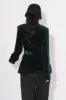 Dark Green Velvet Women Coat with Belt sold by Zapaka