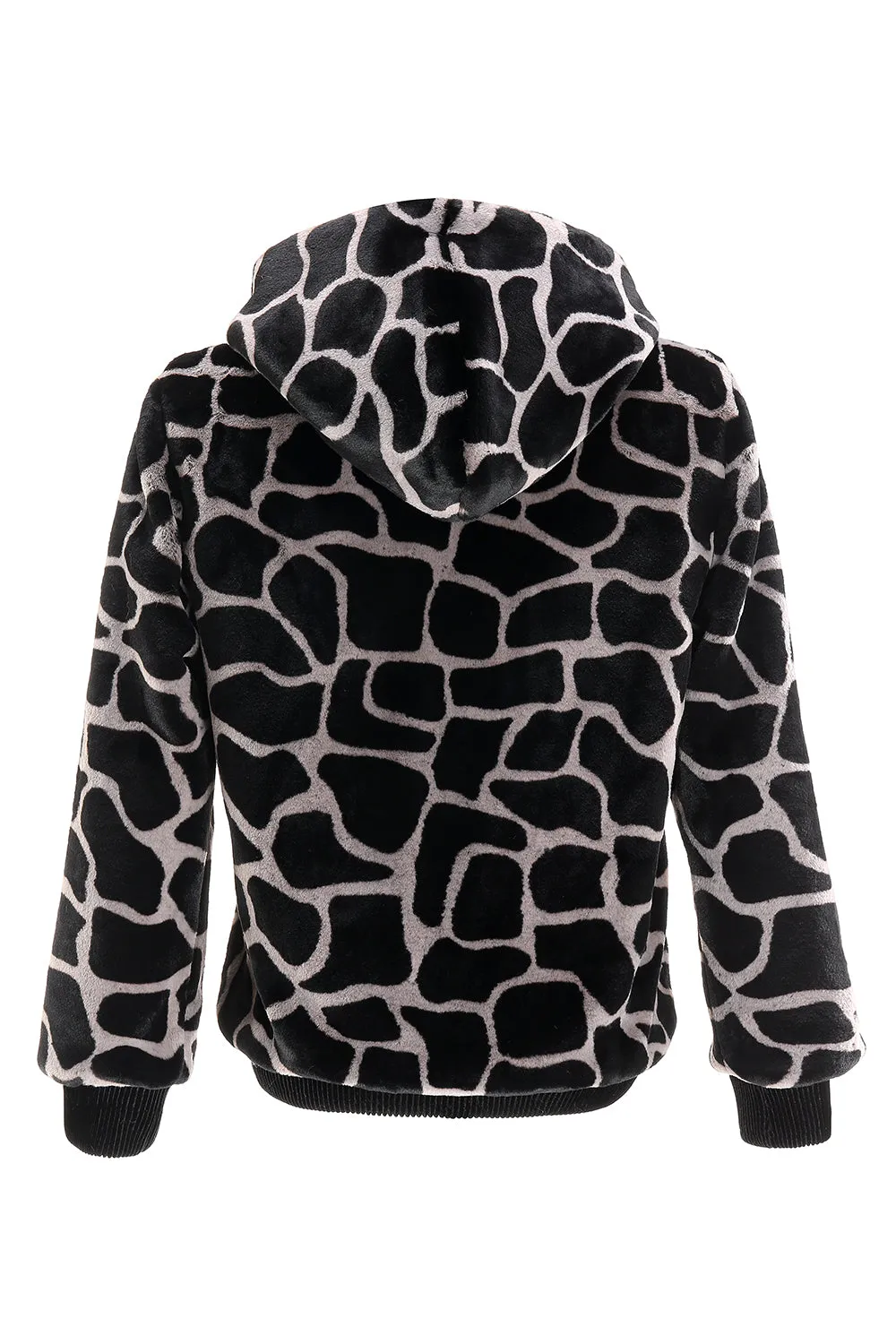 Leopard Faux Fur Zip-Up Hoodie Men's Coat sold by Zapaka product image thumbnail 2