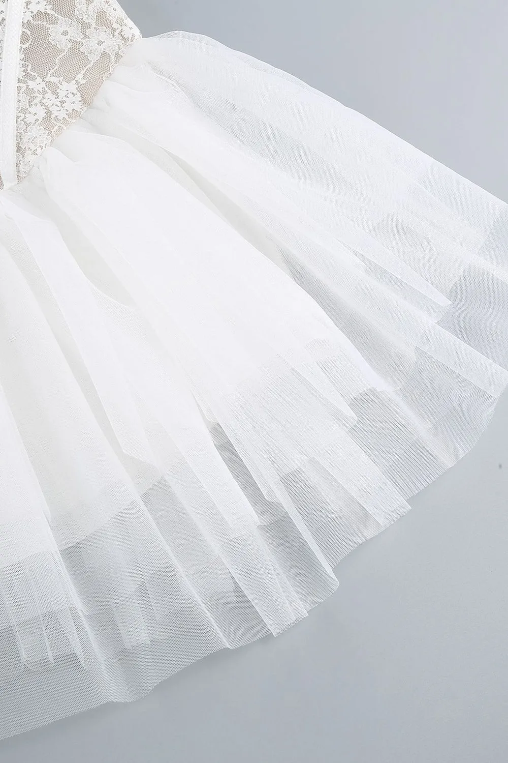 White Lace A-Line Strapless Corset Strapless Tiered Short Party Dress sold by Zapaka product image thumbnail 4