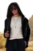 Black Men's Coat Faux Fur Long Sleeves Winter Outerwear sold by Zapaka