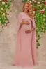 Pink Maternity Wedding Guest Dress With Cape sold by Zapaka