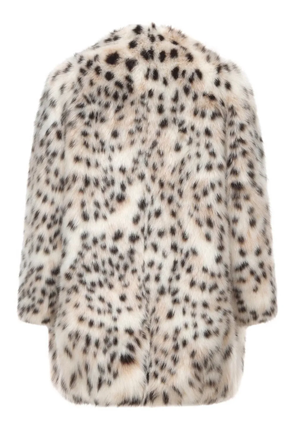 White Leopard Print Over Size Women's Fur Coat sold by Zapaka product image thumbnail 2