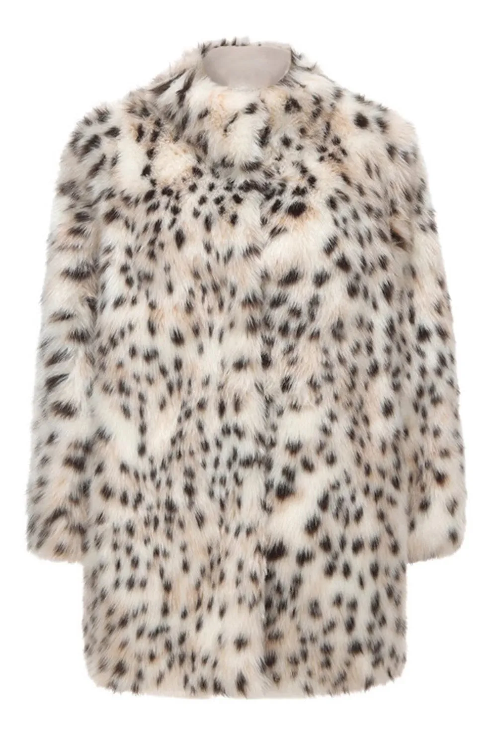 White Leopard Print Over Size Women's Fur Coat sold by Zapaka