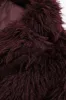 Burgundy Lapel Short Women's Fur Coat sold by Zapaka