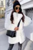 White Fluffy Women's Fur Coat with Pockets sold by Zapaka