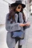 White Fluffy Women's Fur Coat with Pockets sold by Zapaka