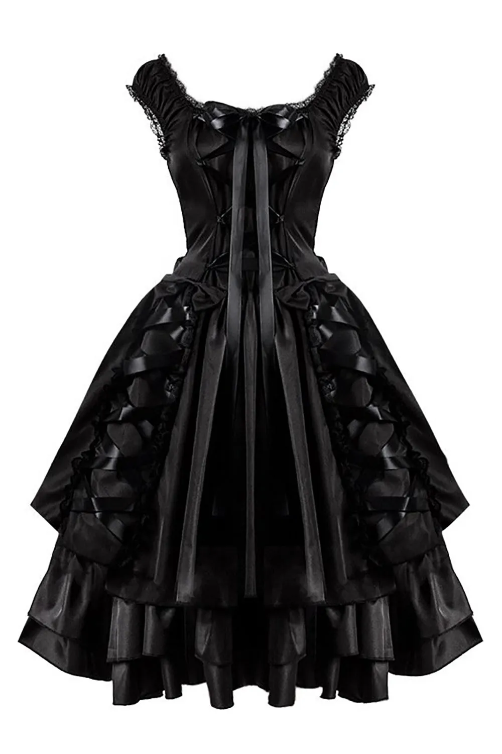 Halloween Black Vintage Dress with Lace sold by Zapaka