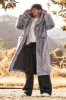 Grey Hooded Long Sleeve Faux Fur Winter Men's Coat sold by Zapaka