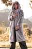 Grey Hooded Long Sleeve Faux Fur Winter Men's Coat sold by Zapaka