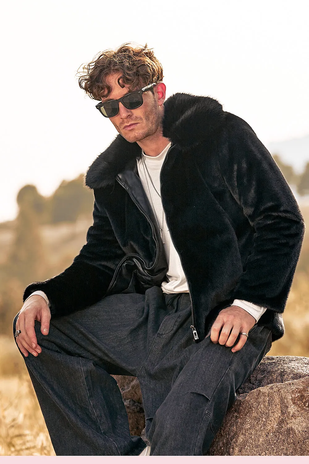 Luxury Faux Fur Winter Thickened Hooded Men's Coat sold by Zapaka product image thumbnail 3