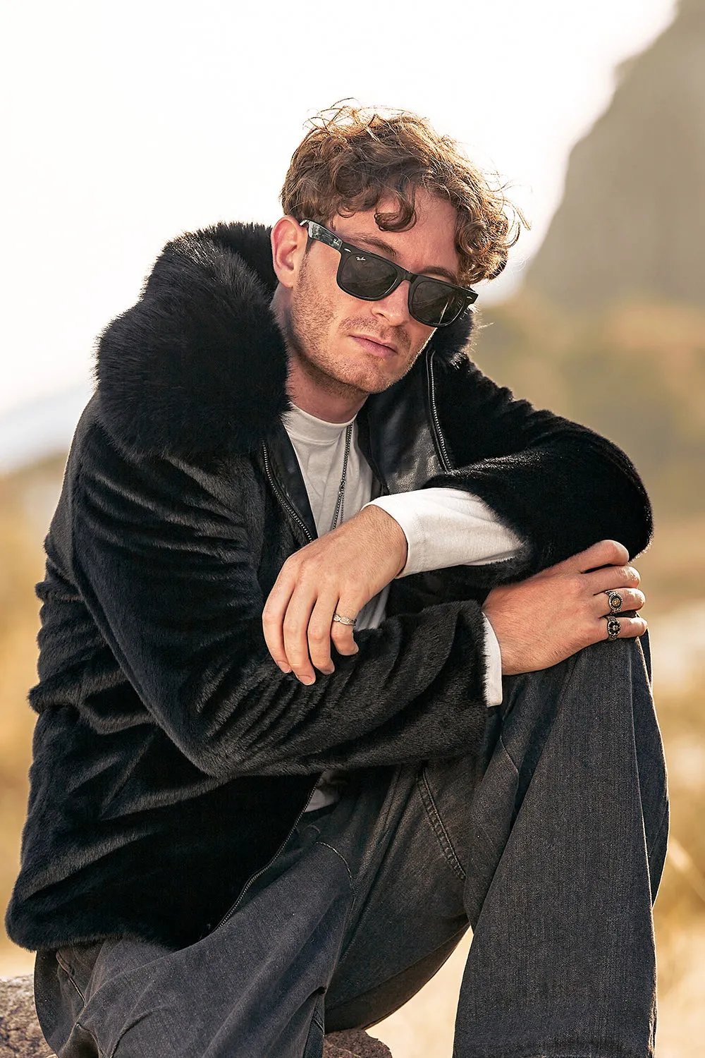 Luxury Faux Fur Winter Thickened Hooded Men's Coat sold by Zapaka product image thumbnail 5