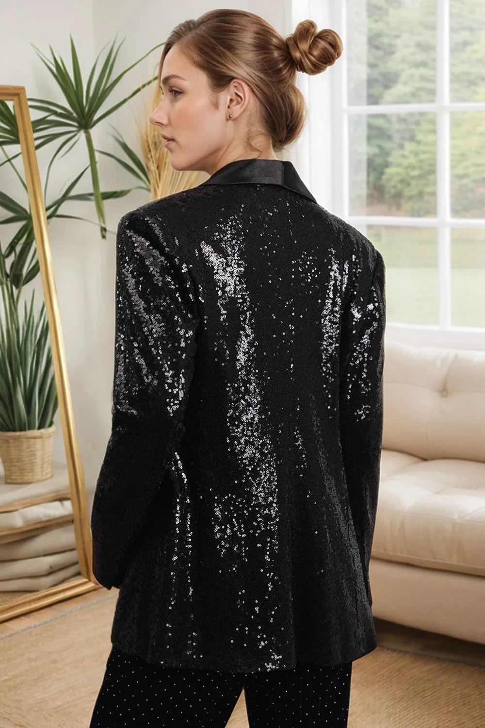 Sparkly Black Women's Prom Blazer with Fringes sold by Zapaka product image thumbnail 4