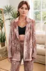 Dusty Rose Velvet Notched Lapel Sequins 2 Pieces Suits sold by Zapaka