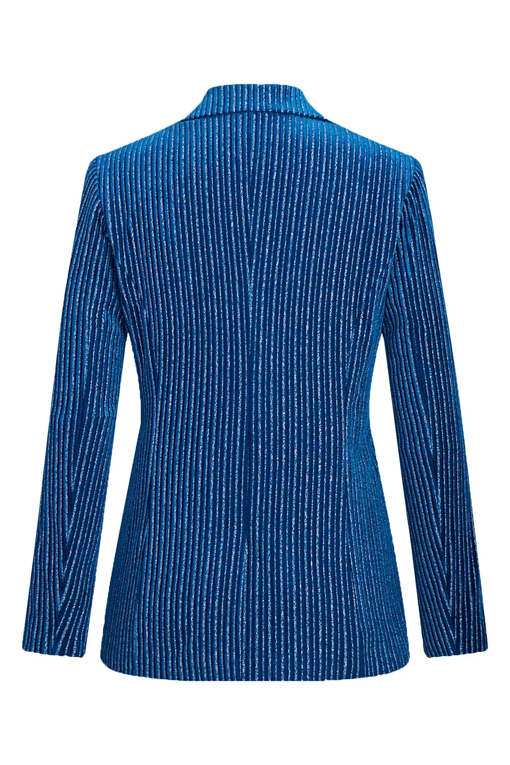 Ink Blue Striped Single Button 2 Piece Women's Suits sold by Zapaka product image thumbnail 4